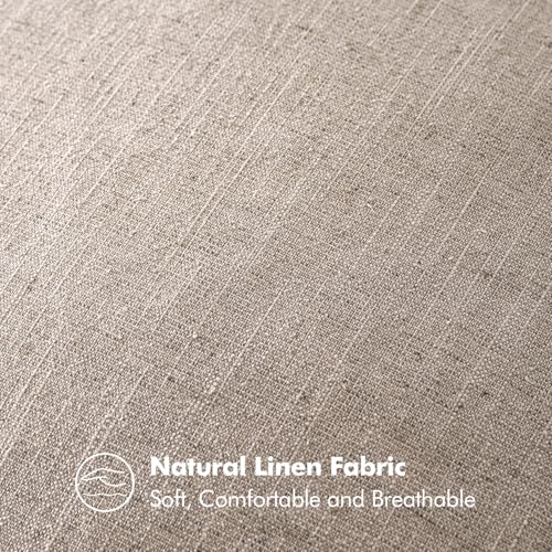 Decorative Linen Pillow Covers 18x18 Inch Natural Linen (Natural Linen / 18" x 18" (Pack of 2))