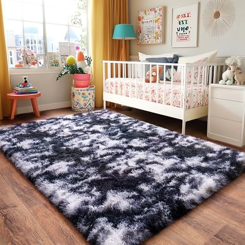 Black and White Rug for Living Room (9' x 12' (Rectangular) / Black White)