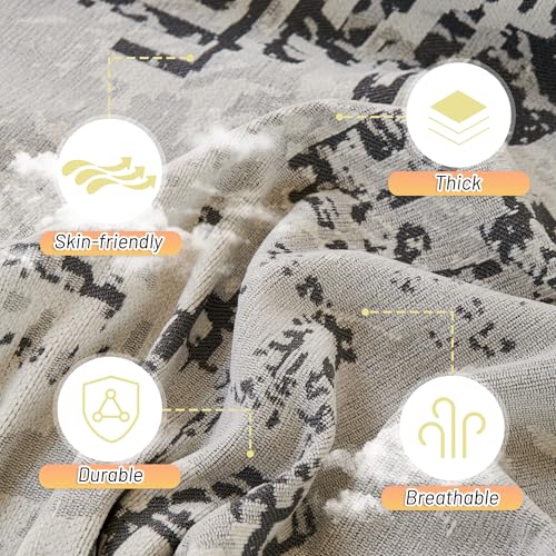 Boho Couch Cover Sofa Covers (71" x 118" / 9# Dark Grey Maze)
