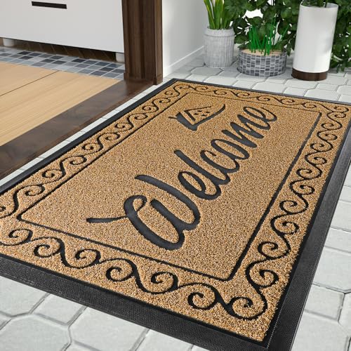 Welcome Mat Outdoor Indoor (Yellow / 36x24 Inch)