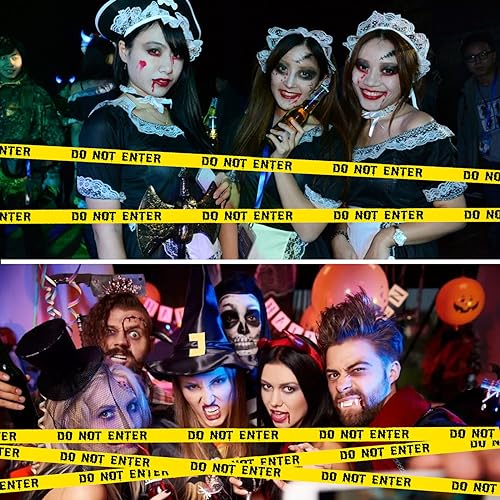 1.9inch x 82Feet Halloween Decorations Caution Tape Roll Halloween Caution Tape Halloween Tape Scary Warning Tape for Halloween Party Decorations Indoor Outdoor (Do Not Enter Tape)