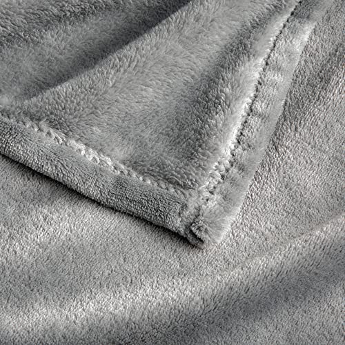 Fleece Blanket Soft Plush Oversized Bed Blanket Grey 120"x120" (Grey / Oversized King(120"x120"))