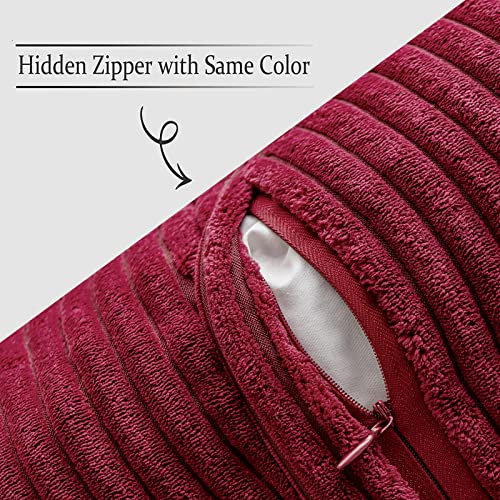 Decorative Throw Pillow Covers for Couch 18x18 Inch Burgundy 2 Pack (Burgundy / 18" x 18" (Pack of 2))