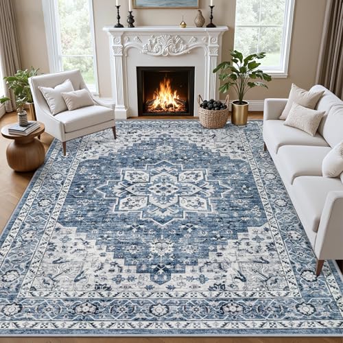 4x6 Area Rugs Living Room (Blue / 4' x 6' (Rectangular))