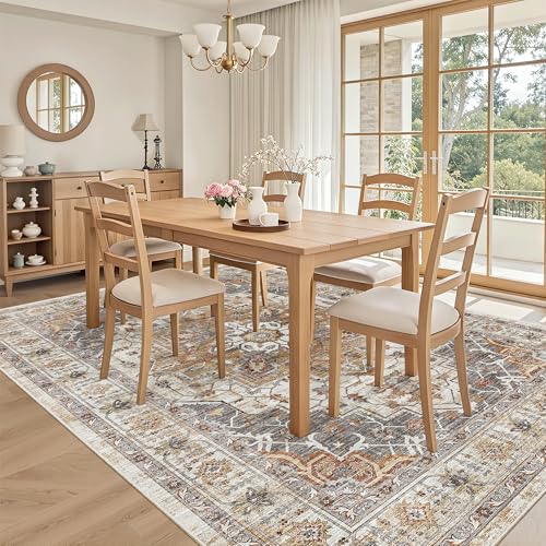 6x9 Area Rugs for Living Room (Turmeric/Grey / 6' x 9' (Rectangular))
