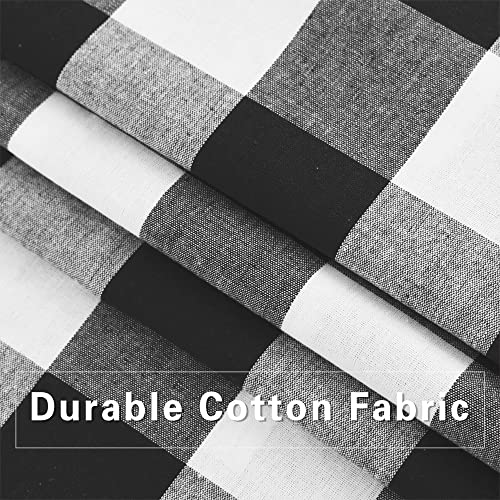 Buffalo Check Window Curtains 72 inches Long Living Room Cotton Curtain Panels Bedroom Plaid Gingham Farmhouse Decor Curtains Rod Pocket Kitchen Bathroom Basement 2 Panels Black White 52"x72" (52"W x 72"L (Pack of 2) / Black+white)