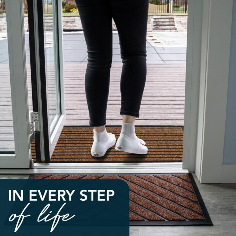 Extra Durable Door Mat Outside Entrance (47" x 32" (Rectangular) / Bright Brown)
