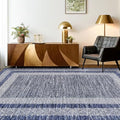 Small Bedroom Area Rug 3x5 Bordered Rug for Living Room Nursery (Blue / 3' x 5' (Rectangular))