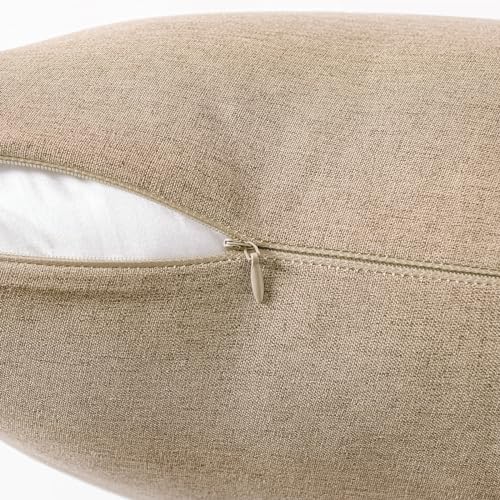 Decorative Outdoor Pillow Covers Lumbar Waterproof 12x20 Light Tan (20" x 12" (Pack of 2) / Light Tan)