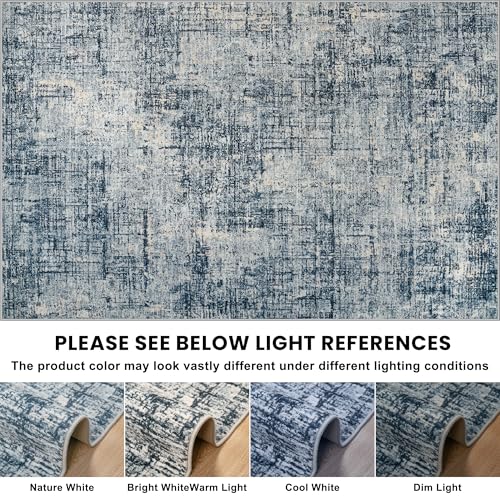 10x14 Washable Area Rug for Living Room Bedroom (Blue/Gold / 10' x 14' (Rectangular))