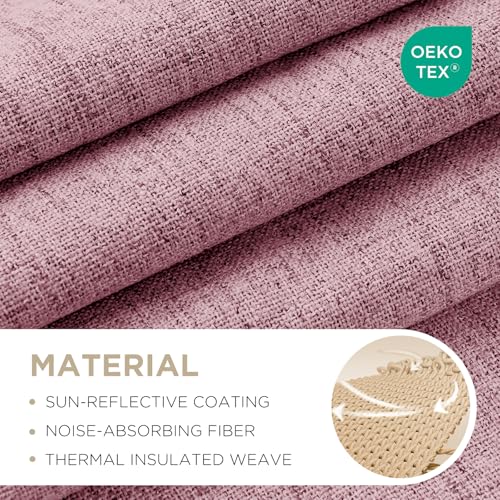 Blackout Curtains for Bedroom (Pink / 37"W x 84"L (Pack of 2))