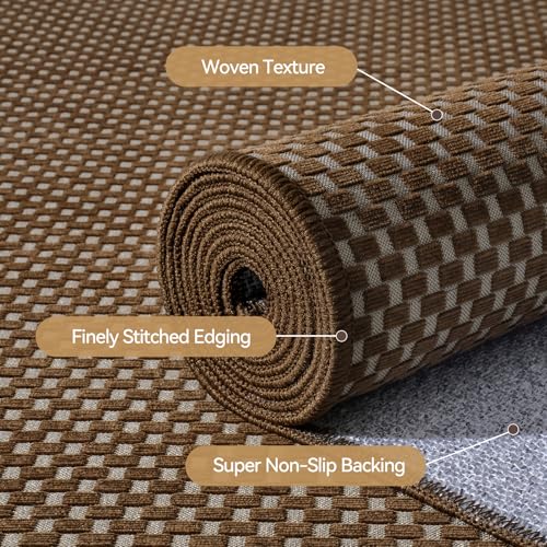 Kitchen Runner Rug Non Slip Hallway Runner Washable Dark Brown 2x6 ft (Dark Brown/ Coffee / 2' x 6')