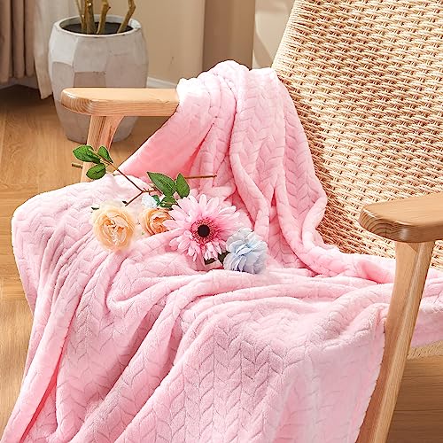 Super Soft Pink Cute Throw Blanket (Baby Pink / Throw/Travel-50x60 IN)
