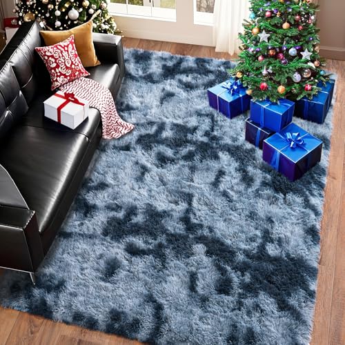 Super Fluffy Area Rug for Living Room 5x7 (Blue Grey / 5' x 7' (Rectangular))