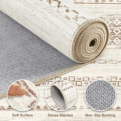 Round Rug Boho Area Rugs (Brown Tan / 5' X 5' (Round))
