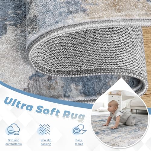 Area Rugs 8x10 for Living Room (Lightbluebrown / 8' x 10' (Rectangular))