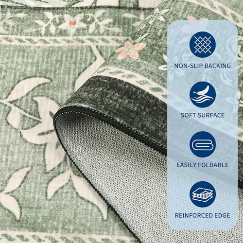 Provence Sage Green 3x5 Rug Washable Non (Sage Grove / 3' x 5' (Rectangular))
