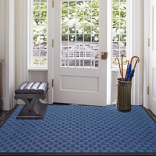 Front Door Mat Outdoor Entrance (Coastal Blue / 3'10" x 6'1" (Rectangular))