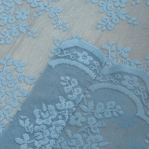 Vintage Lace Curtains 84 Inch Length (Stone Blue / 52"W x 84"L (Pack of 2))