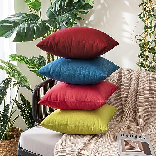 Decorative Outdoor Pillow Covers Christmas 18x18 Wine Red (18" x 18" (Pack of 2) / Wine Red)
