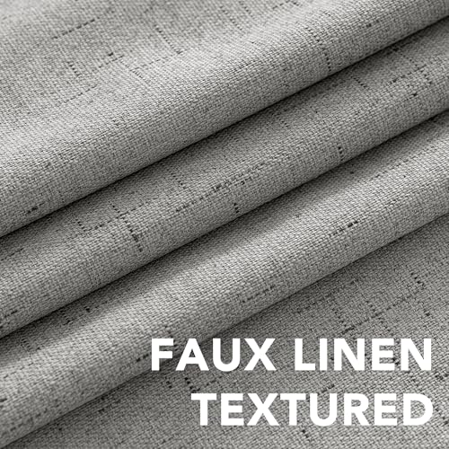 100% Blackout Linen Curtains 45" L 2 Panels Dove Gray (Dove Gray / 52"W x 45"L (Pack of 2))