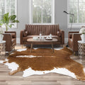 Faux Cowhide Rug (4'7" X 5'2" (Irregular) / Brown)