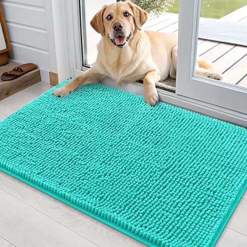 Dog Door Mat for Muddy Paws 36x24 (Teal / 36" X 24")