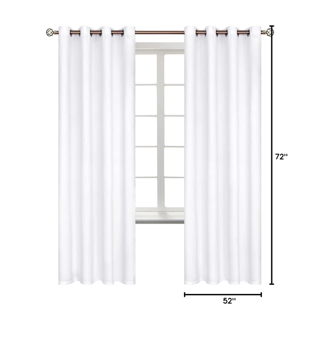 Room Darkening Curtains 72 Inches Long (Pure White / 52"W x 72"L (Pack of 2))