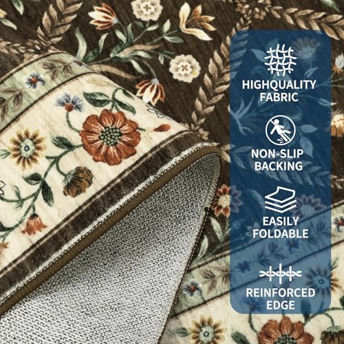 Washable Kitchen Runner 2x6 Non (Brown/Natural / 2.5' x 10' (Runner))