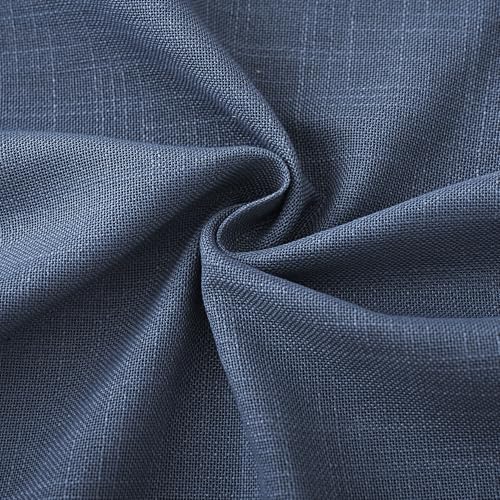 Navy Blue Curtains 102 inch Length for Bedroom Back Tab Light Filtering Semi Sheer Blue Living Room Curtains Linen Cotton Textured Indigo Blue Drapery Panel Modern Aesthetic Decor 42" Wx102" L (Navy Blue / 42"W x 102"L (Pack of 2))