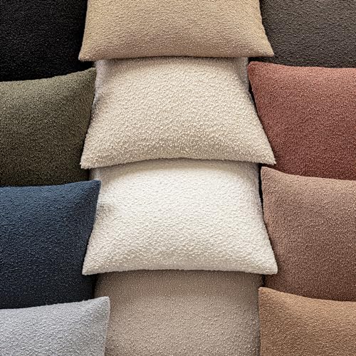 Decorative Textured Boucle Throw Pillow Covers 26x26 Light Brown (26" x 26" (Pack of 2) / Brown)