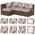 8Pcs Outdoor Cushion Covers (Art Paisley / Square-large + Rectangle)