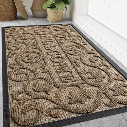Front Door Mat Outside Entrance (Brown / 47" X 32")