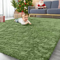 6x9 Machine Washable Large Area Rugs for Living Room (6x9 Ft / Green)