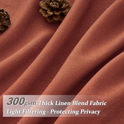 Pinch Pleated Burnt Orange Semi Sheer Curtains 102 Inches Long 2 Panels Set for Dining Room (Burnt Orange / 40"W x 102"L( Pack of 2))