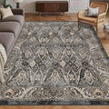Washable Area Rug 3' x 5 ' Vintage Traditional Persian Mat (Ebony and Taupe / 3' x 5' (Rectangular))
