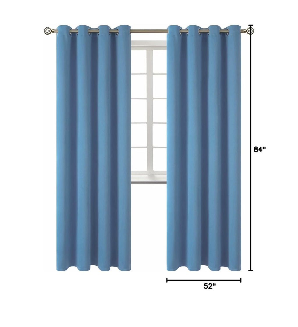 Blackout Curtains for Bedroom (Faded Denim / 52"W x 84"L (Pack of 2))