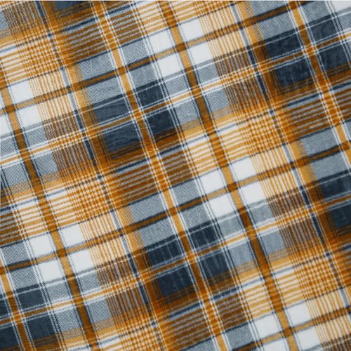 Sherpa Blanket Queen Plaid Thick Bed Blanket (Blue Yellow Check / 80"*90")