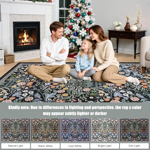 Area Rug Living Room (Dark Black / 5' x 7' (Rectangular))