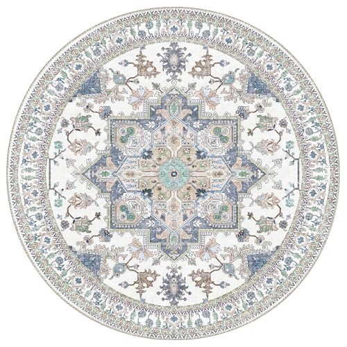 Soft Area Rugs 3' (3' (Round) / Purple & Cream)