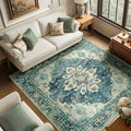 Washable Area Rug (Blue/Vintage Dark Blue / 6' x 6' (Square))
