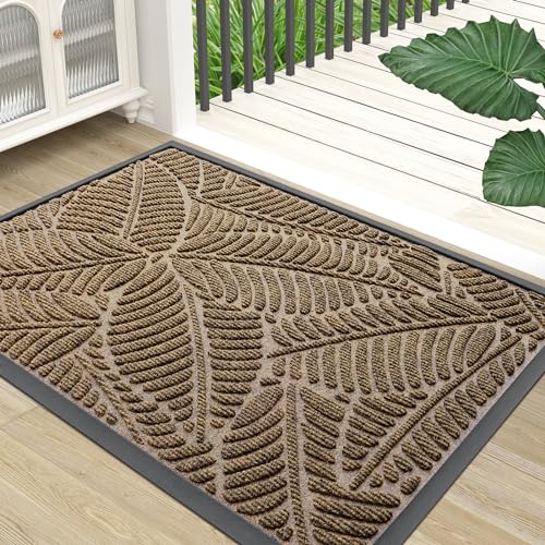 Waterproof Front Doormat (Brown / 29.5" X 17")