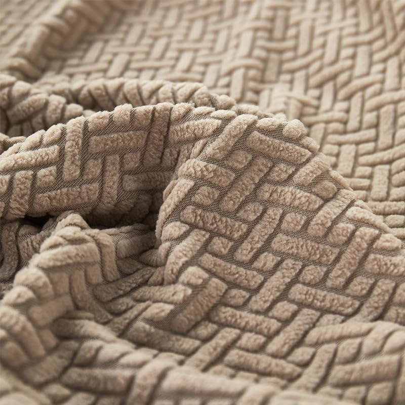 Sofa Covers Couch Covers for Sofa Pet Friendly Couch Cushion Covers Universal Sofa Covers Washable Stretch Slipcovers for Sectional Sofa (Texture Light Coffee / Pillow Cover)
