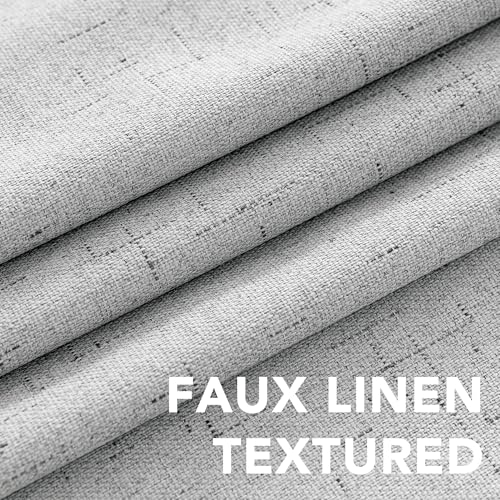 100% Blackout Linen Curtains 63" L 2 Panels Glacier Gray (Glacier Gray / 42"W x 63"L (Pack of 2))