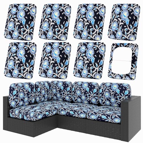 8Pcs Patio Cushion Covers (Bluebell / 8PCS)