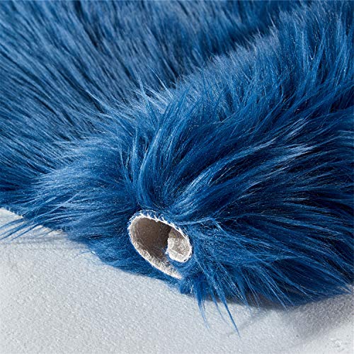 Ultra Soft Fluffy Shaggy Area Rug Faux Fur Rug Chair Cover Seat Pad Fuzzy Area Rug for Bedroom Floor Sofa Living Room (Dark Blue / 2' x 6' (Sheepskin))