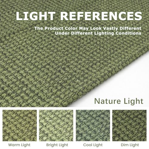 Extra Long Runners for Hallways 3x20 ft Washable Kitchen Runner Non Slip Rubber Backed Hallway Rug Cotton Entryway Runner Rug Floor Carpet for Indoor Hall (Olive Green/Earthy Green / 3' x 20' (Runner))