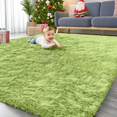 8x10 Machine Washable Large Area Rugs for Living Room (8x10 Ft / Grass Green)