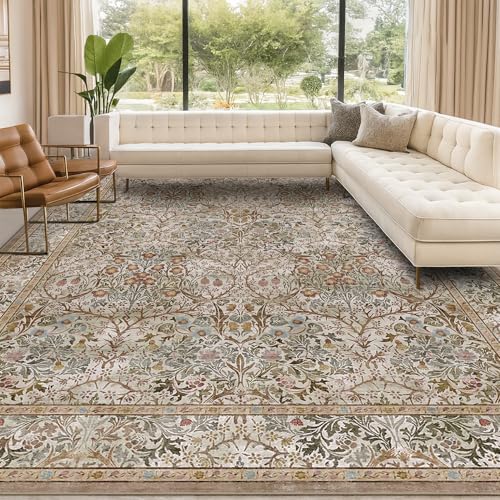 Washable 8x12 Large Living Room Area Rug (Moss / 8' x 12' (Rectangular))