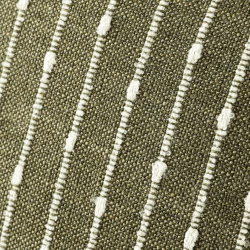 Boho Striped Boucle Lumbar Throw Pillow Covers 12x20 Olive Green (20" x 12" (Pack of 2) / Olive Green)